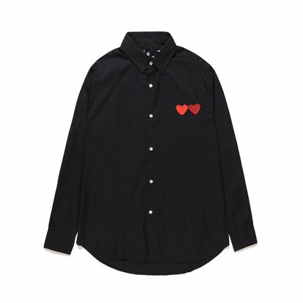 

new autumn and winter men's long-sleeved cotton shirt pure men's casual poloshirt fashion solid shirt social brand clothing black, White;black