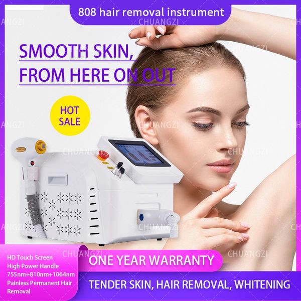 

808nm diode laser hair remover machine professional beauty salon 755 808 1064nm whole body permanent painless remove hair, Black