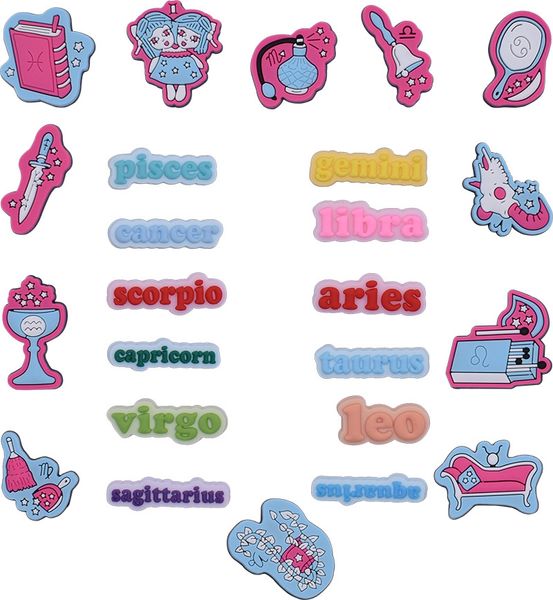 

anime charms wholesale childhood memories constellation funny gift cartoon charms shoe accessories pvc decoration buckle soft rubber clog ch, Blue