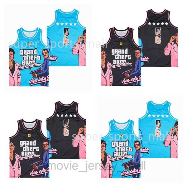 

movie basketball jerseys gta vice city stories jersey ice blue, Black;red
