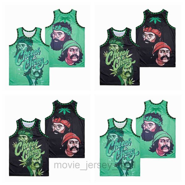 

movie basketball jerseys cheech and chong broccoli city jersey, Black;red