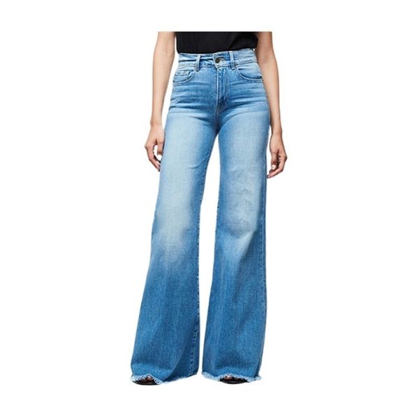 

women's jean wide leg jeans high waist plus size ladies slimming d denim pants female streetwear tassel trousers 6125 230309, Blue