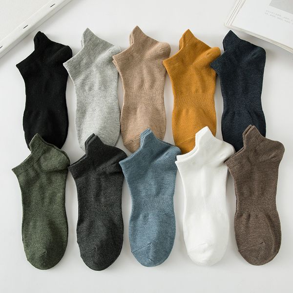 

solid color men's socks medium tube multi-colored cotton socks sweat absorption breathable soft skin wear resistant ball sock, Black