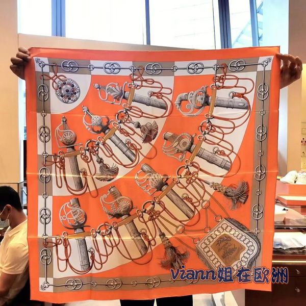 

18 colors print scarves designer scarf fashion real keep high-grade scarves silk simple retro style accessories for womens twill, Blue;gray