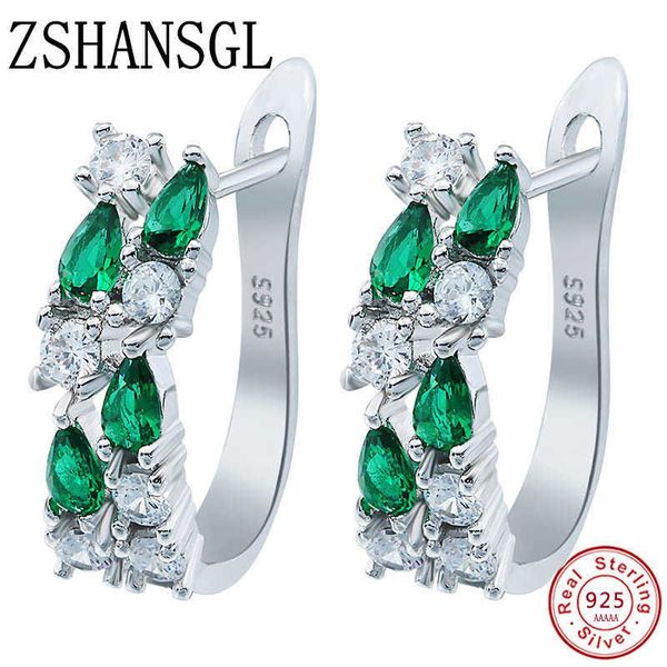 

charm wholesale 925 slver needle luxury sterling silver color earrings flash colorful cz zircon ear ds earrings women brincos l230309, Golden