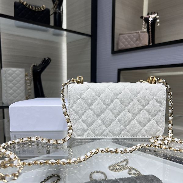 

delicate knockoff designer chain bag 17cm genuine leather crossbody bag with box yc147
