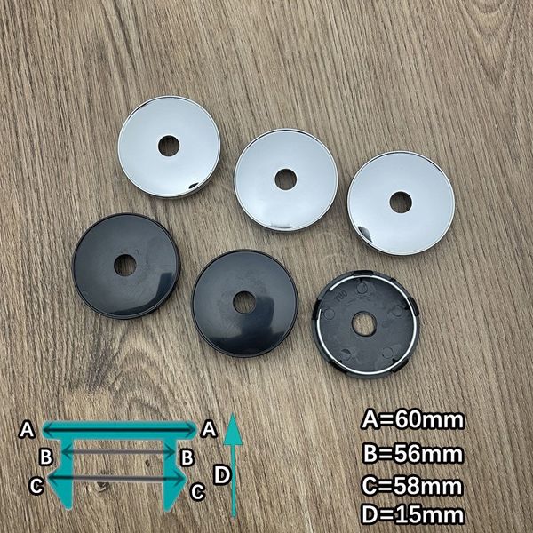 

100pcs / lot 60mm 68mm blank black silver star car badges exterior accessories styling wheel center hub cap
