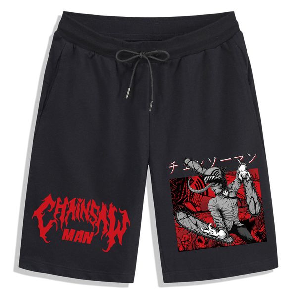 

men's shorts anime chainsaw man print breathable casual jogging sports loose beach short pants summer streetwear 230309, White;black