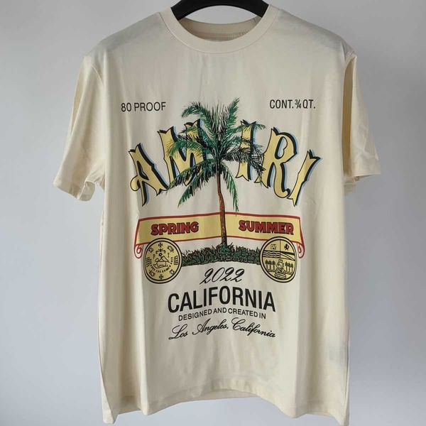 

t-shirts ammri tee shirts t-shirt coconut tree pattern letter print casual versatile short sleeve men's women's fashion designer b, White;black