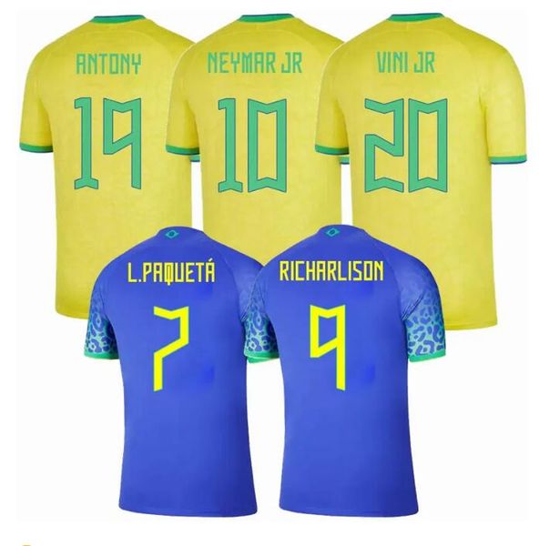 

player fans 2022 2023 soccer jerseys brazils football casemiro richarlison rodrygo t.silva vini jr bruno g .paqueta g.jesus fred brasil nat, Black;yellow
