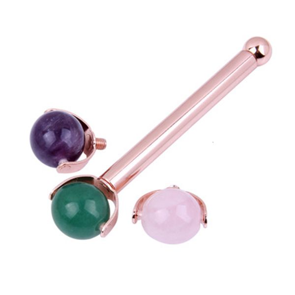 

face care devices natural amethyst jade roller rose quartz crystal ball massager massage tool green stone 230309