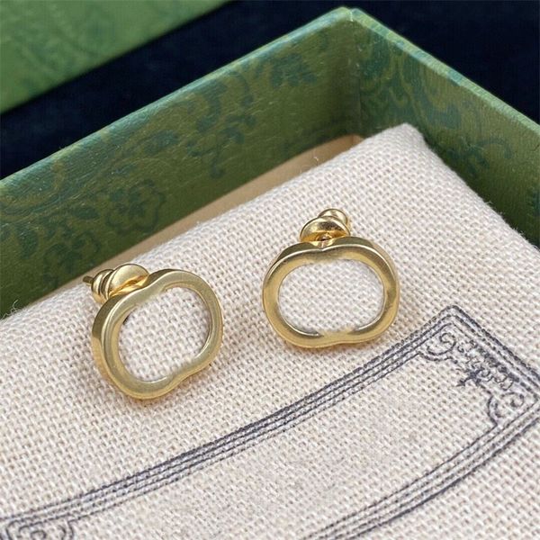 

orecchini luxury stud designer earrings designers for women double g retro twisted letters shape thick 18k gold alloy plated silver mens cje, Golden;silver