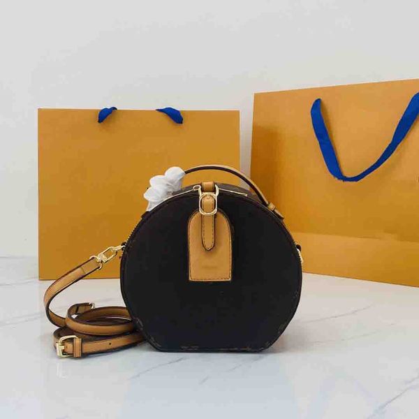 

designer mini petite chapeau boite women round bag cake handbags shoulder bags leather luxury lady classic flowers crossbody bag phone camer