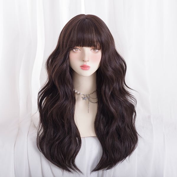 

synthetic wig asian fashion harajuku lolita daily activity 24 inch curls, Black