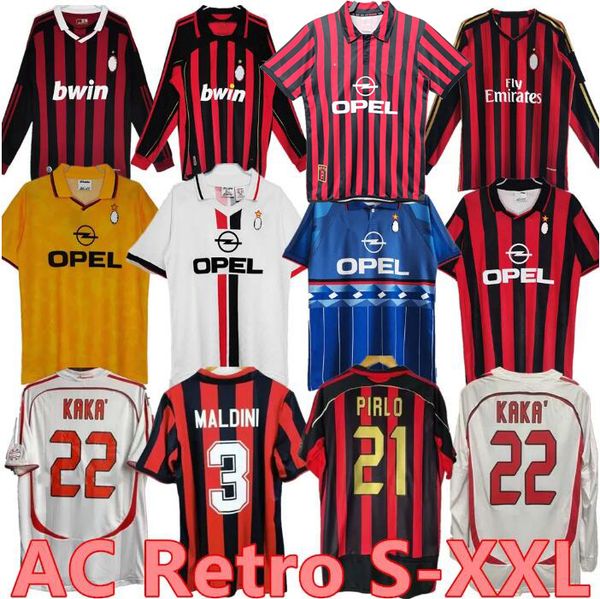 

90 91 retro shirts soccer jerseys 95 96 97 gullit 99 00 01 02 03 07 08 12 14 15 maldini van basten football kaka inzaghi 06 07 pirlo shevche, Black;yellow