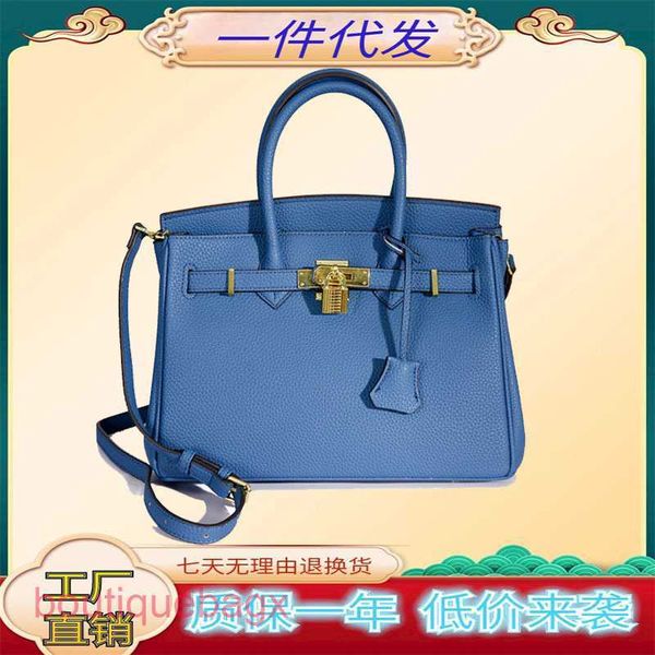 

designer h ermess brikiss bags online shop bag women's 2023 new fashion lychee pattern large capacity commuting single shoulder diagona