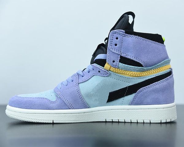 

new release basketball shoes jumpman 1s high switch purple pulse purple pulseglacier blue-sail-black genuine leather sport sneakers