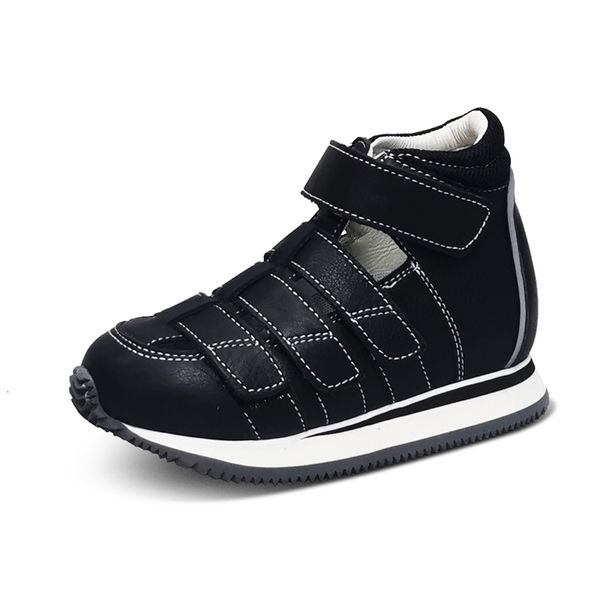 

sneakers ortoluckland children shoes summer girls boyssandals toddler kids black orthopedic genuine leather footwear with arch insole 230309, Black;red