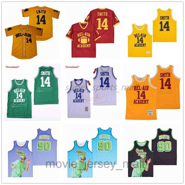 

movie basketball jerseys 14# smith fresh prince 92# jersey, Black;red