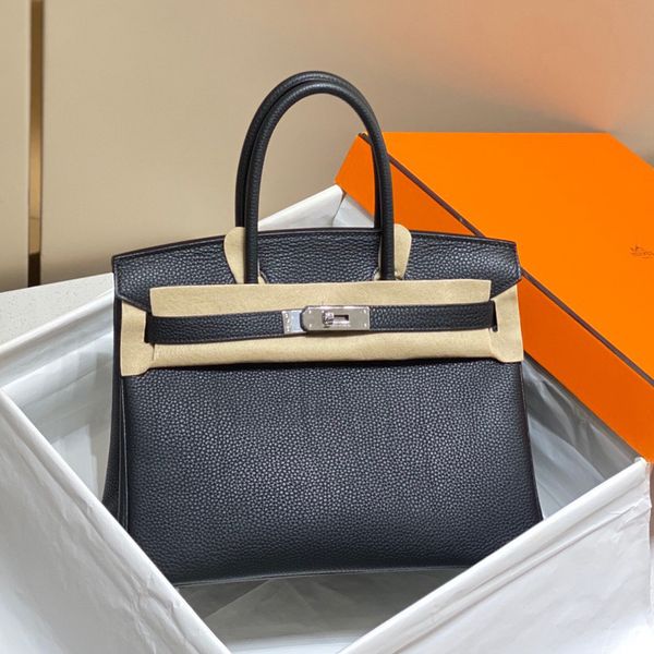 

9a birkin bag designer classic s genuine leather totes hands advanced purse with lock tote 25cm 30cm
