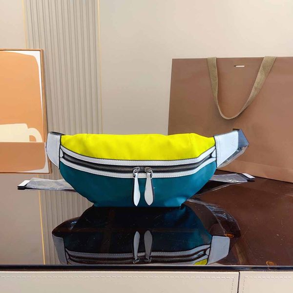 

designer chest bag women crossbdoy waist handbag double zipper colorful coin pocket wide starp