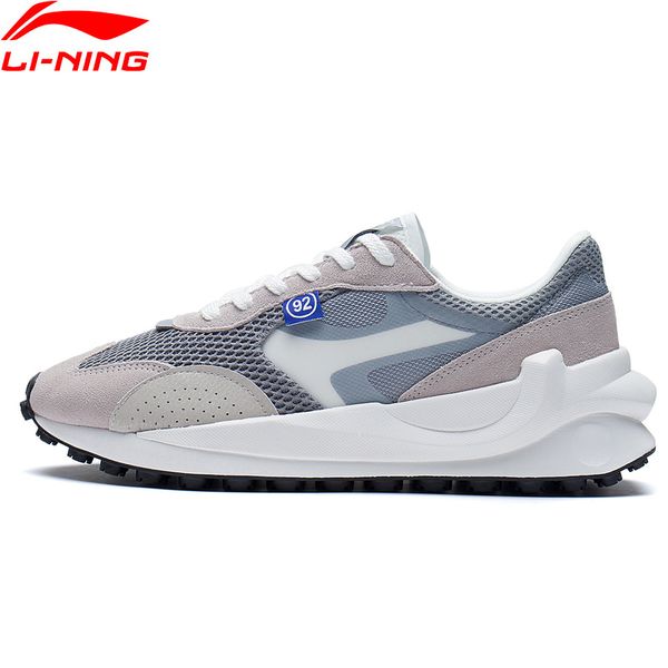

li-ning men cosmos classic lifestyle shoes retro leisure lining sport shoes wearable comfort fitness walking sneakers agcs107, Black