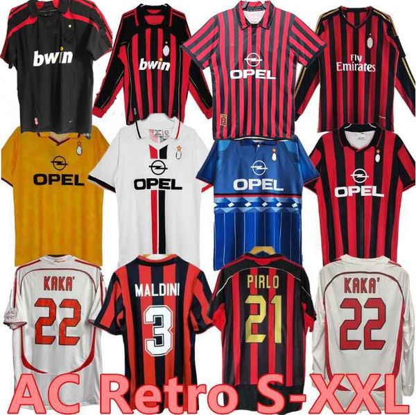 

soccer jerseys ac milan retro 02 03 04 05 06 07 08 09 10 11 12 88 89 99 90 91 92 93 94 95 96 97 98 00 home away van basten gullit kaka pirlo, Black;yellow