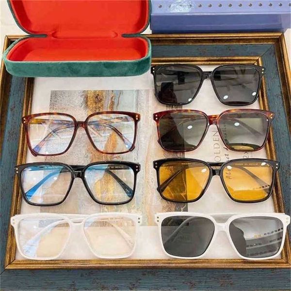 

sunglasses version g's new square large frame fashion ins net red star same sunglasses for men and women gg0993kajia 2023, White;black