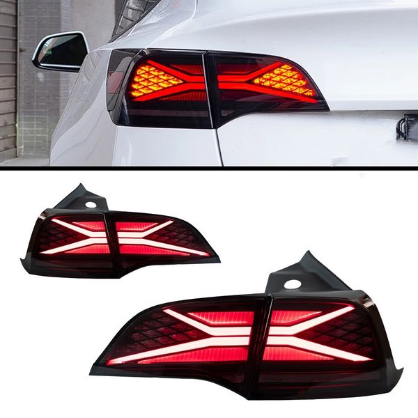 

led tail light dynamic turn singal reversing brake light fog light for model y model 3 taillights assembly