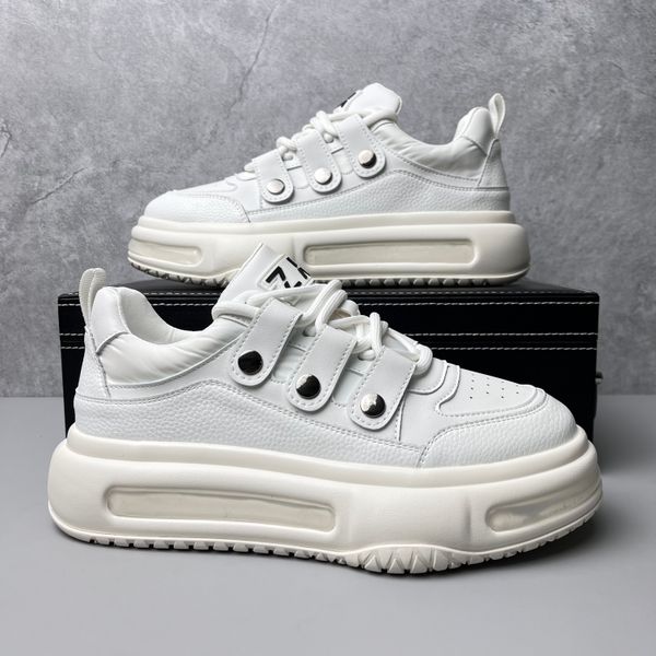 

2023 men's casual shoes lightweight breathable men shoes flat lace-up men sneakers white business travel tenis masculino shoes, Black