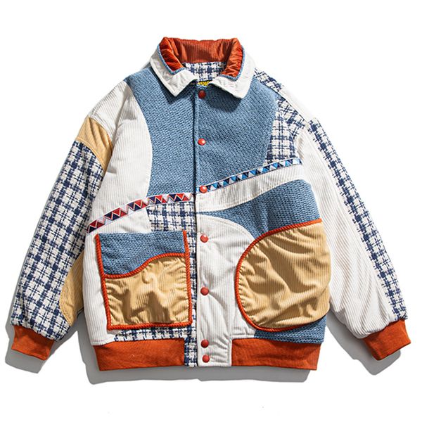 

men's jackets lacible men women hip hop baseball coat varsity contrast stitching outwear streetwear thick 230309, Black;brown