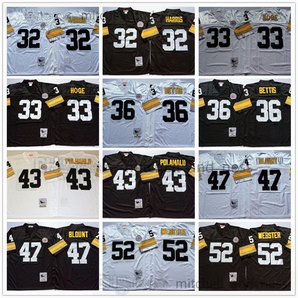 

mitchell and ness college football 32 franco harris jersey vintage 33 merril hoge 36 jerome bettis 43 troy polamalu 47 mel blount 52 mike we, Black