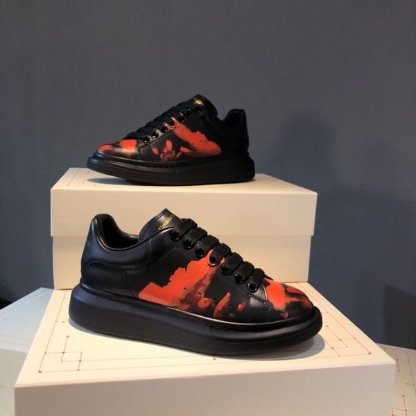 

the new men womens classic casual shoes sneakers platform print multicolor letter trainer sneakers strawberry designer outdoor sport, Black