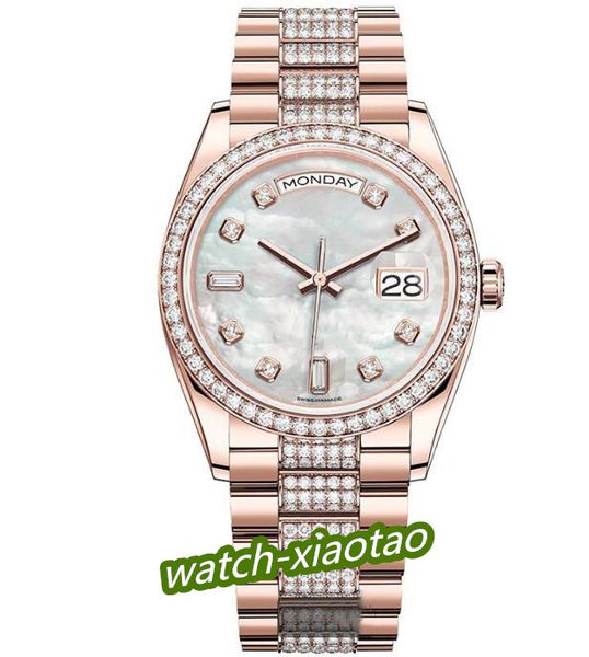 

3 style factory mens watches gold champagne white dial men automatic movement watch day time date rose gold steel sapphire waterproof wristw, Slivery;brown