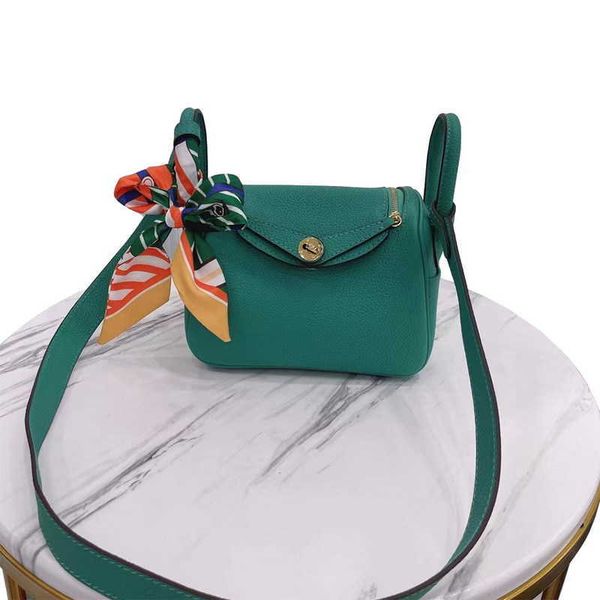 

2023 brand bags original designer new h layer cow leather togo 19cm mini lindys bag messenger medicine women's 563j