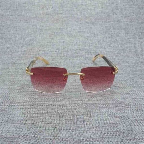 

sunglasses natural wood sunglasses men black buffalo horn rimless eyeglasses women accessorie metal frame oculos square gafas for clubkajia, White;black