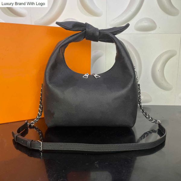 

l bag 2023 handbags m20700 new why knot handbag 10a mirror quality bags women super fashion style tote monograms perforation cowhide shoulde, Black