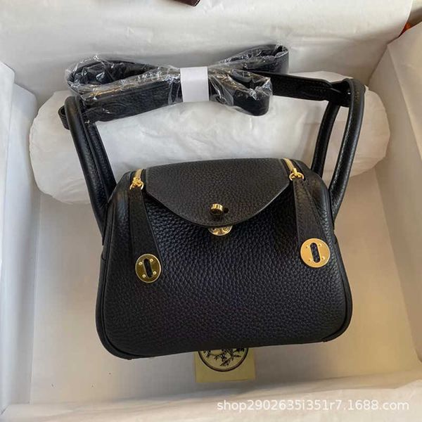 

bags original designer tc luxury cow leather wax thread hand-stitched mini lindys bag portable one-shoulder cross-body women's e14d
