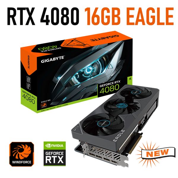 Gigabyte RTX 4080 Graphics RTX 4080 16GB EAGLE GDDR6X Video Card GDDR6X NVIDIA RTX 40 Series 22400MHz PCI Express 4.0 16X New