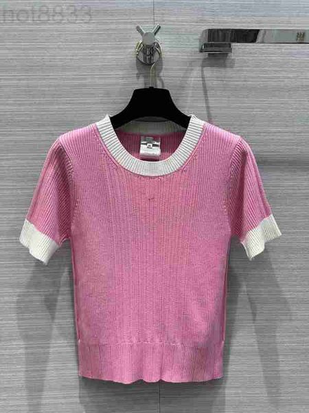 

women's knits & tees designer 2023 spring summer o neck short sleeve high end jacquard pullovers sweater h1j4, White