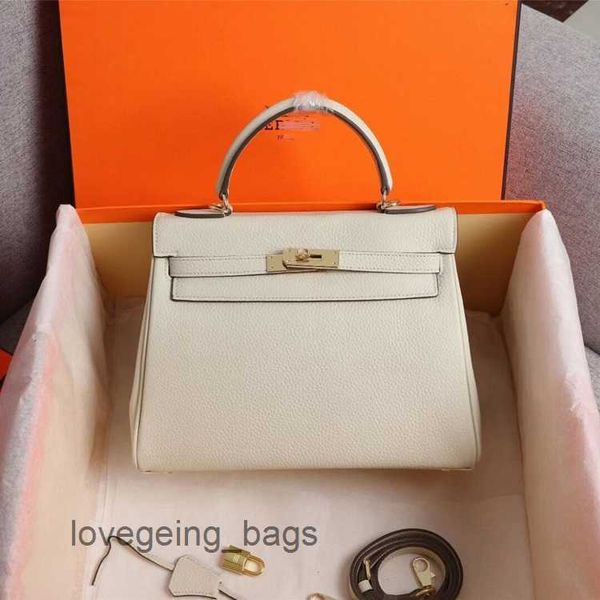 

shoulder 2023 h bag real herms bags leather kellies home lychee grain cowhide women's single messenger handbag viqm