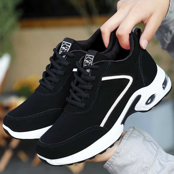 

dress shoes sports shoes sneakers woman 2023 new casual breathable light mom shoes for women laceup air cushion woman shoe sneaker j230309, Black