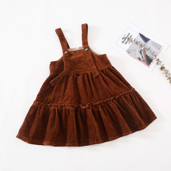 

skirts children's clothing girls autumn solid thick corduroy strap suspender skirt kids clothes dress baby overalls outfits 26y 230310, Blue