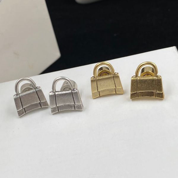 

luxury designer jewelry women belacniaga special shaped earrings baguette studs new fashion, Golden;silver