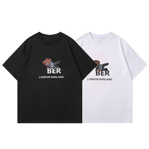 

cartoon bear t shirts short sleeve men fashion cotton high street tees simple letter printed, White;black