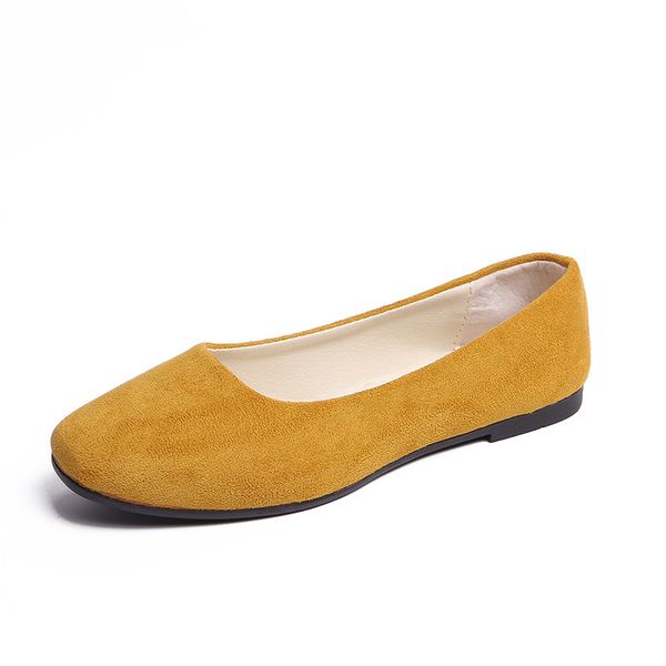 

square slippers head single shoes fashion flat women's suede shallow mouth single shoes women's shoes 08, Black