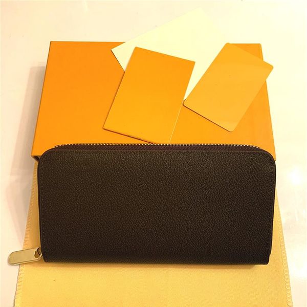 

fashion single zipper men women leather wallet lady ladies long purse with orange box card 60017216t, Red;black