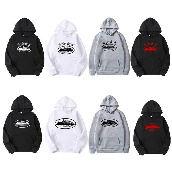 

men's plus size hoodies corteiz designer alcatraz hoodie star print fashion hip-hop cotton clothes women's hoodie men's large, Black;brown