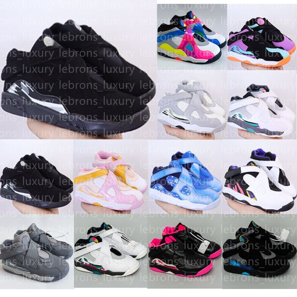 

kids shoes 8s childrens j8 low athletics sports boys girls sneaker outdoor basketball summer size 22-35 j8ba#, Black