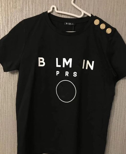 

2023 new men's and women's t shirt luxury letter printing balmains luxury designer short-sleeved ladies pierre brand designer high, White;black